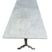 Double cast iron and marble bistro table signed Rieux Lyon 1900