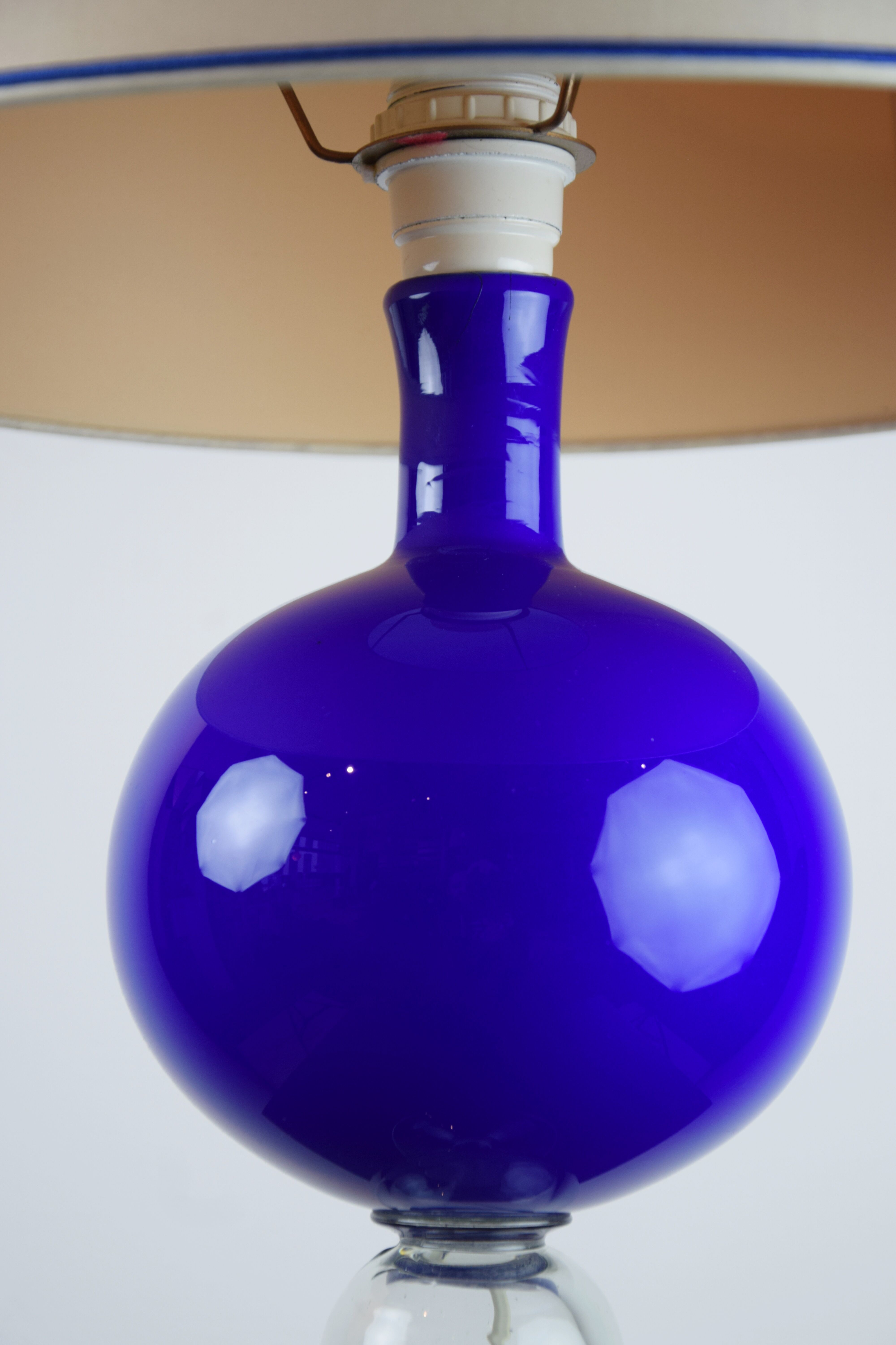 Blue glass lamp