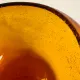 Large amber bubble glass bowl signed Biot – Vintage