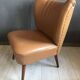 Fauteuil cocktail vintage avec skaï années 1960