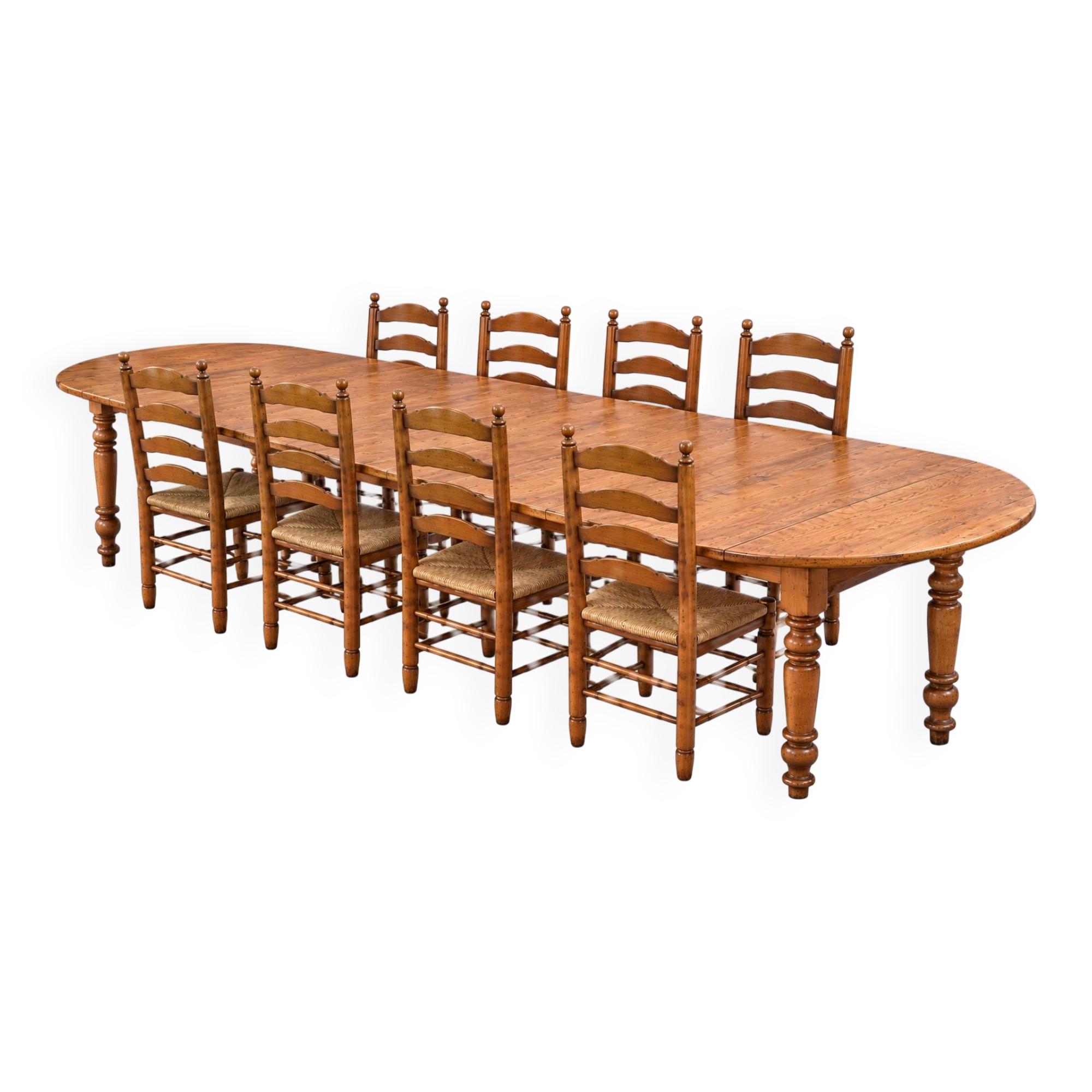 Large extendable table and its 8 chairs (8 feet - 6 metres)
