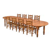 Grande table à rallonge et ses 8 chaises (8 pieds-6 mètres)
