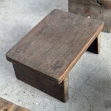 Small stool, side stool in old teak, footrest