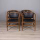 Ensemble de 4 chaises vintage en bois et cuir des années 1960 conçues par isa bergamo
