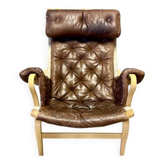 "Pernilla" leather armchair "Bruno Mathsson" 1960.