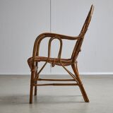 Italian Cane Garden Armchair, 1970s