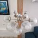 Lustre scandinave spoutnik atomic ice glass 1970s