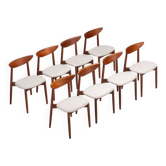 Ensemble de huit chaises de salle à manger en teck Harry Ostergaard, Randers, Danemark, 1960.