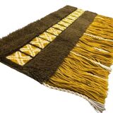 Vintage rug ochre yellow - brown / floor rug / wall tapestry