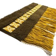 Vintage rug ochre yellow - brown / floor rug / wall tapestry