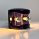 Blue night / mauve ceramic table lamp by Perdomello 70, 1970