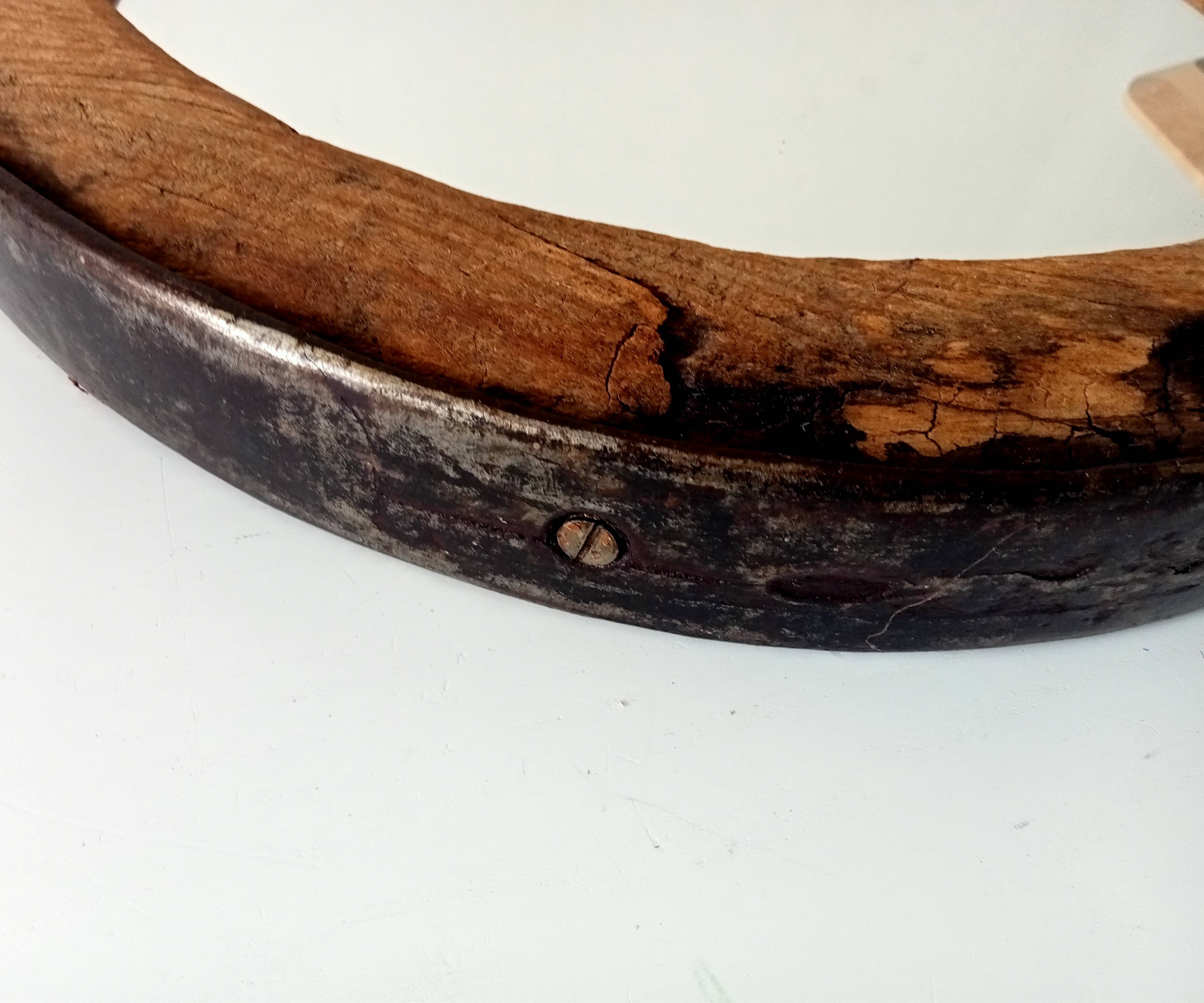 Miroir ancien brutaliste en fer forgé DLG Jean Touret