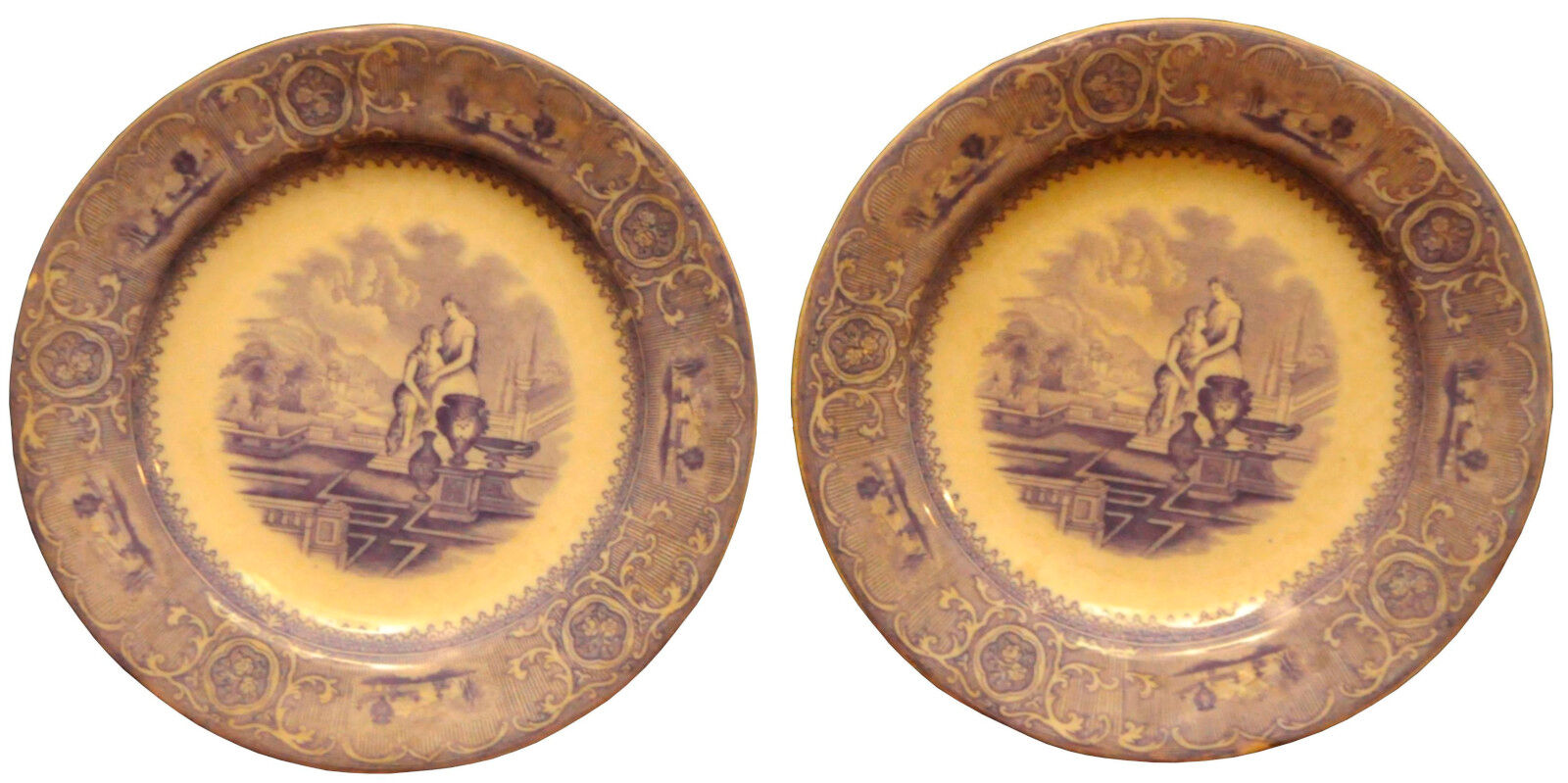 Plates Gustafsberg Porslin AB. Carrara series 1880