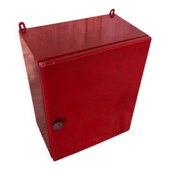 Vintage red wood hanging medicine cabinet