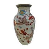 Vase in earthenware, Japanese décor