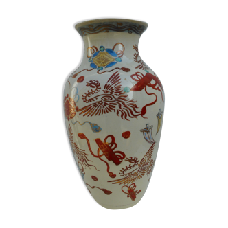 Vase in earthenware, Japanese décor