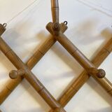 Oak accordion coat rack with 10 hooks