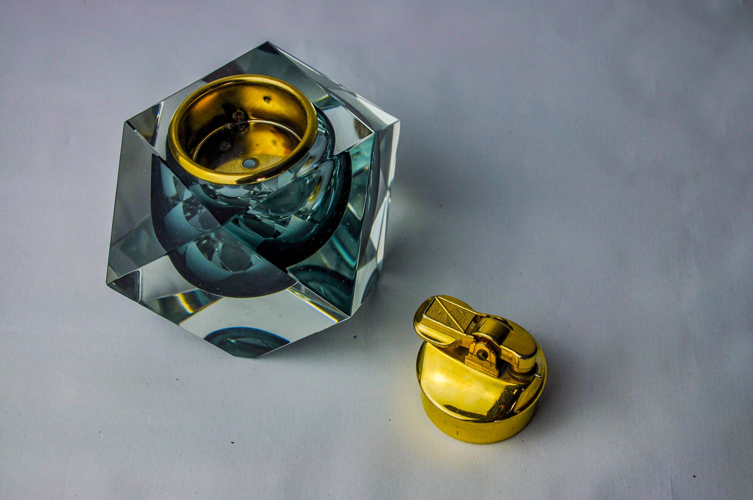 Grey Sommerso Lighter by Seguso, Murano, Italy, 1970