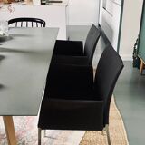 Set of 2 Zanotta LIA armrest chairs in antarcite gray virgin wool