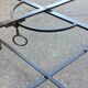Painted iron tray and folding coffee table foot