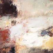Oil on canvas signed Monique Humbert, abstract composition, wall painting, interior decoration.