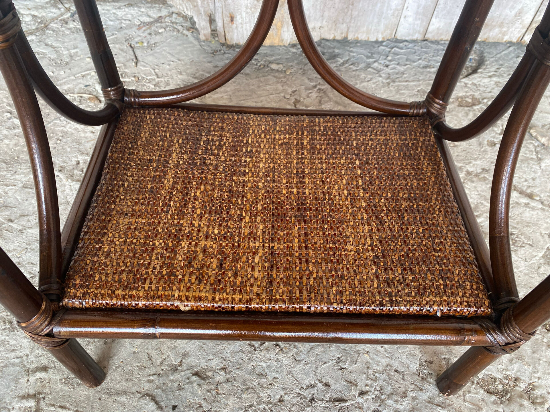 Vintage Rattan Bedside Table #E092