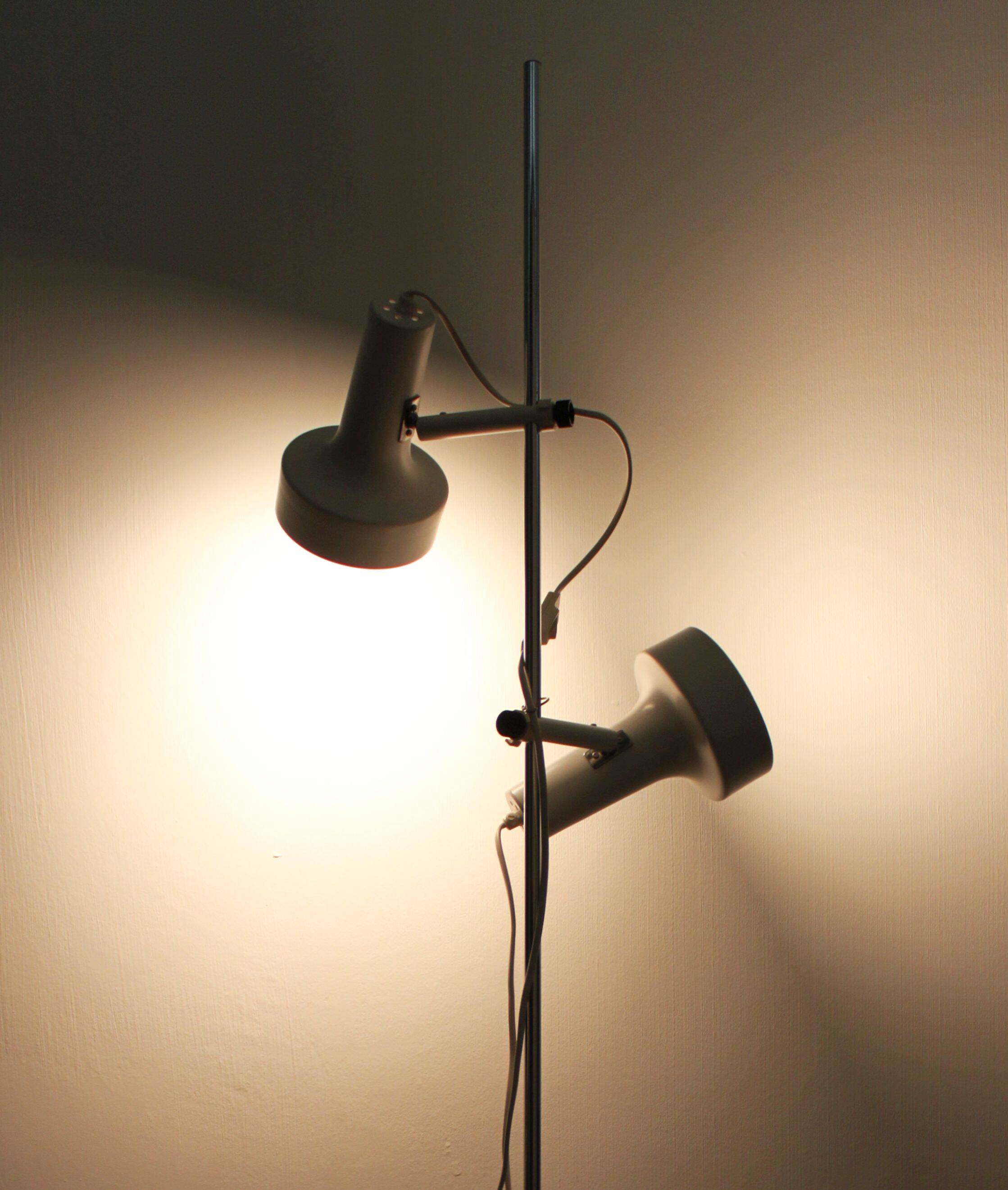 Floor lamp with 2 spots "Model 562" by J. Junge, Denmark, 1970.