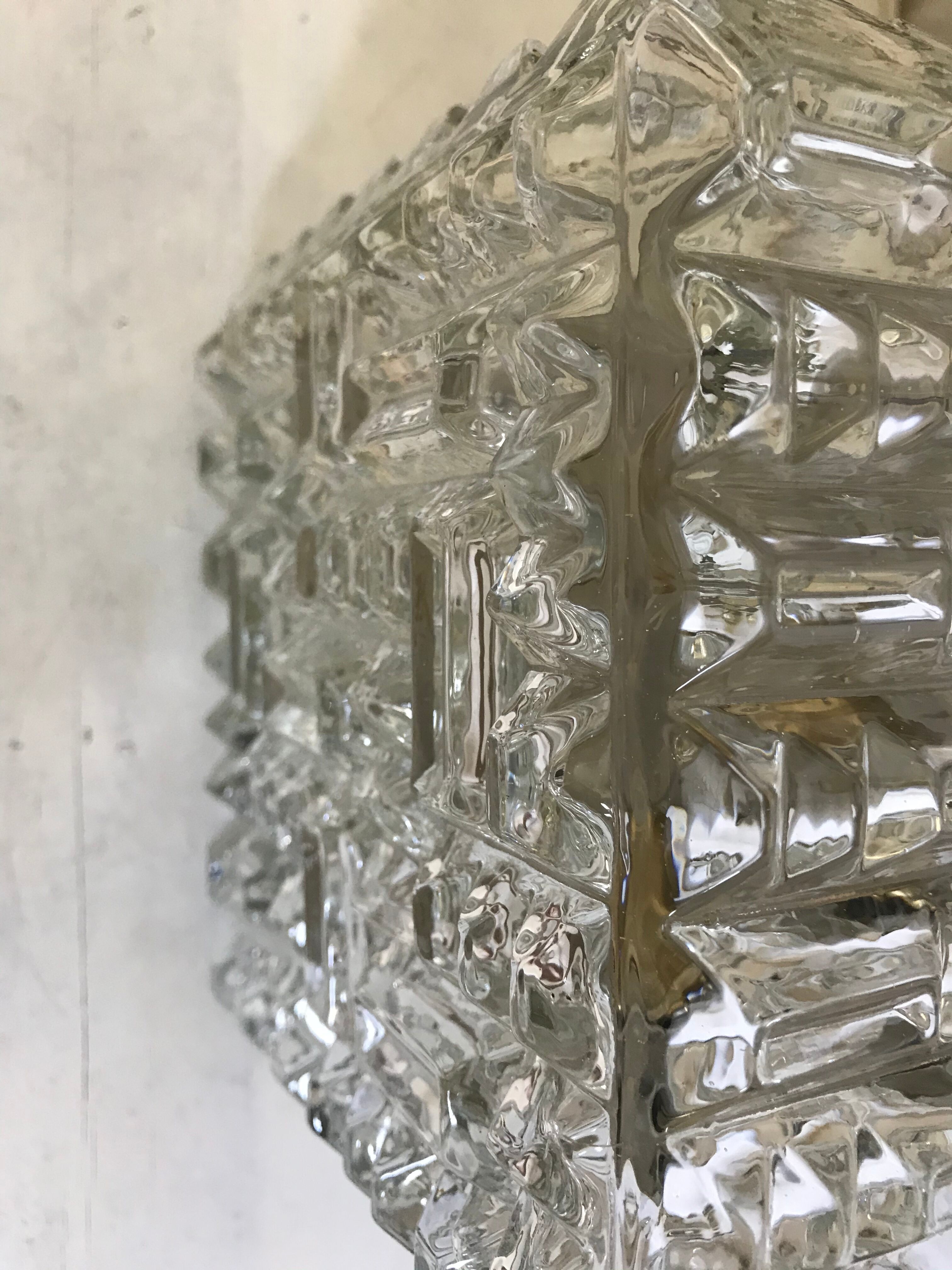 Vintage glass square wall lamp
