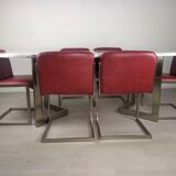 Marble design table 6 chairs 1970