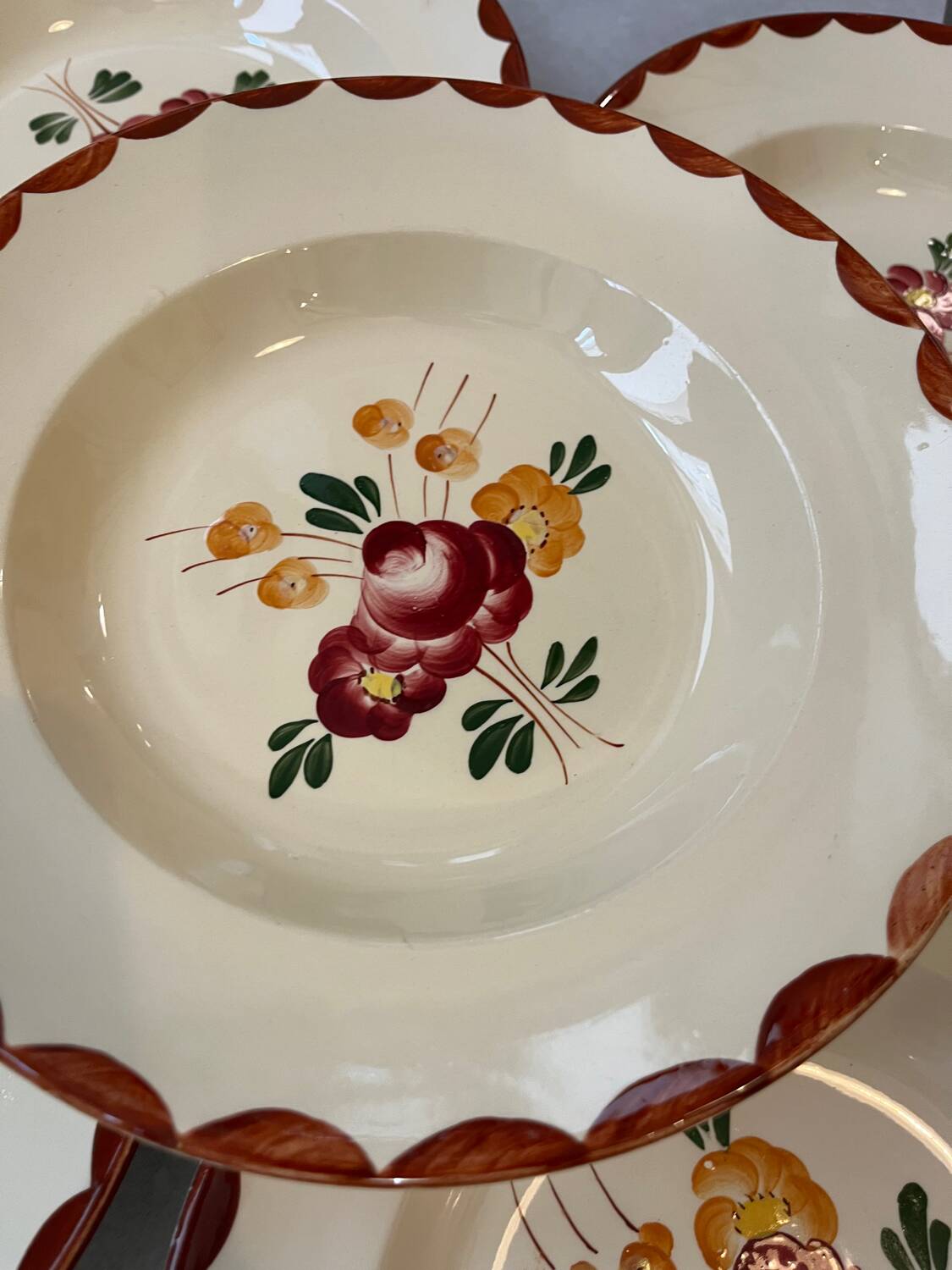 Set of 5 "Agen" soup plates by Longchamp