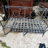 20th century outdoor iron bench