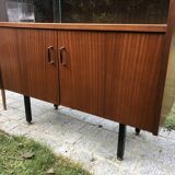 Vintage metal feet modernist showcase bookcase 1960