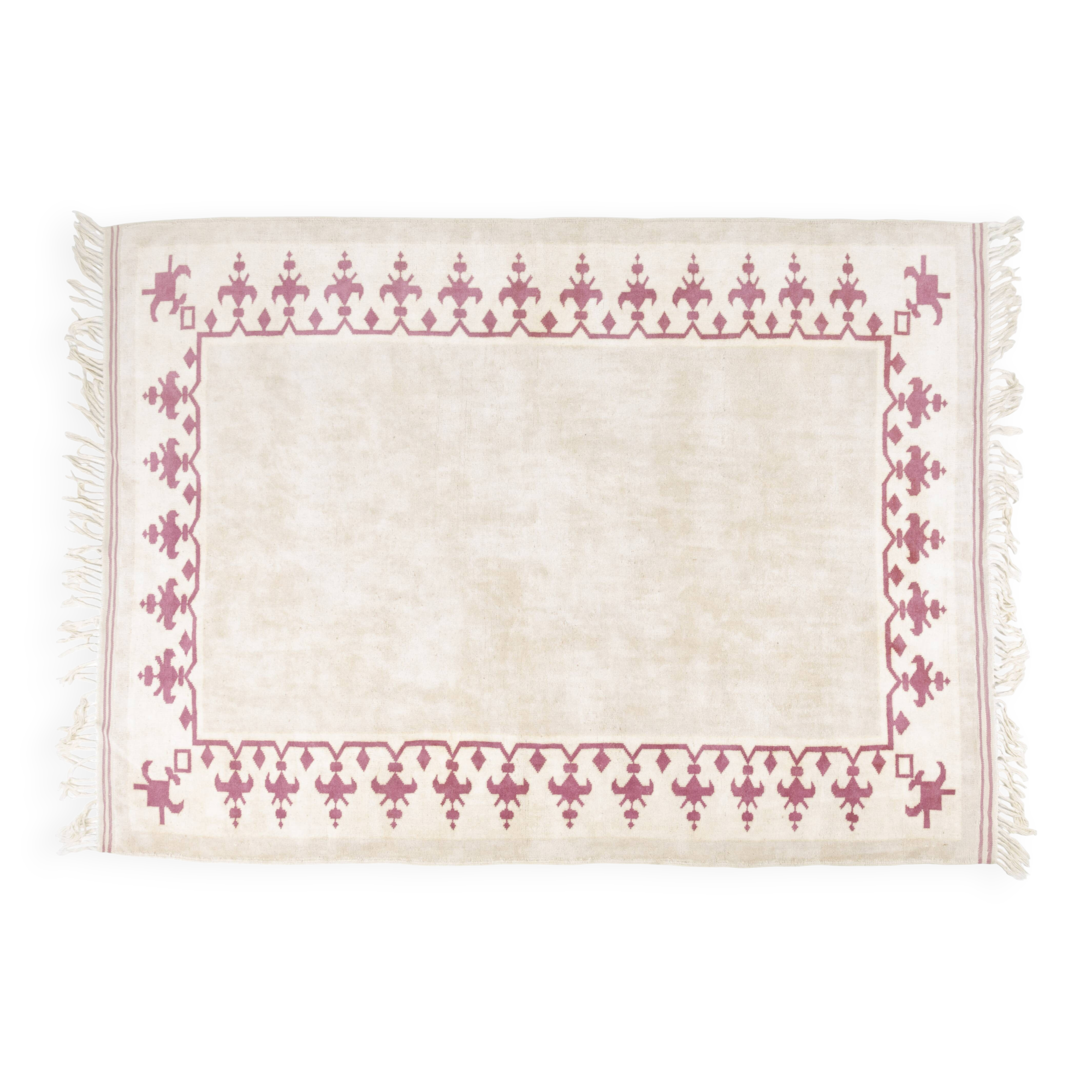 Oushak Handknotted Beige Rug-3600