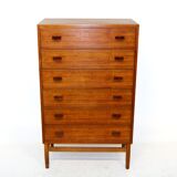 Chest of drawers "Tallboy" in teak, Poul Volther, Denmark, 1960