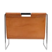 Brabantia Cognac color Leather Magazine holder 1960 Holland Status: Publish