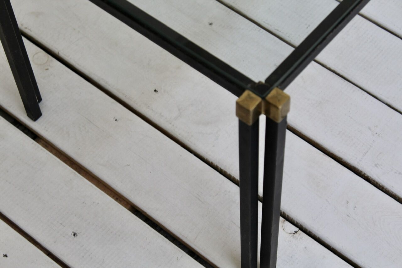 Metal and glass coffee table 1970