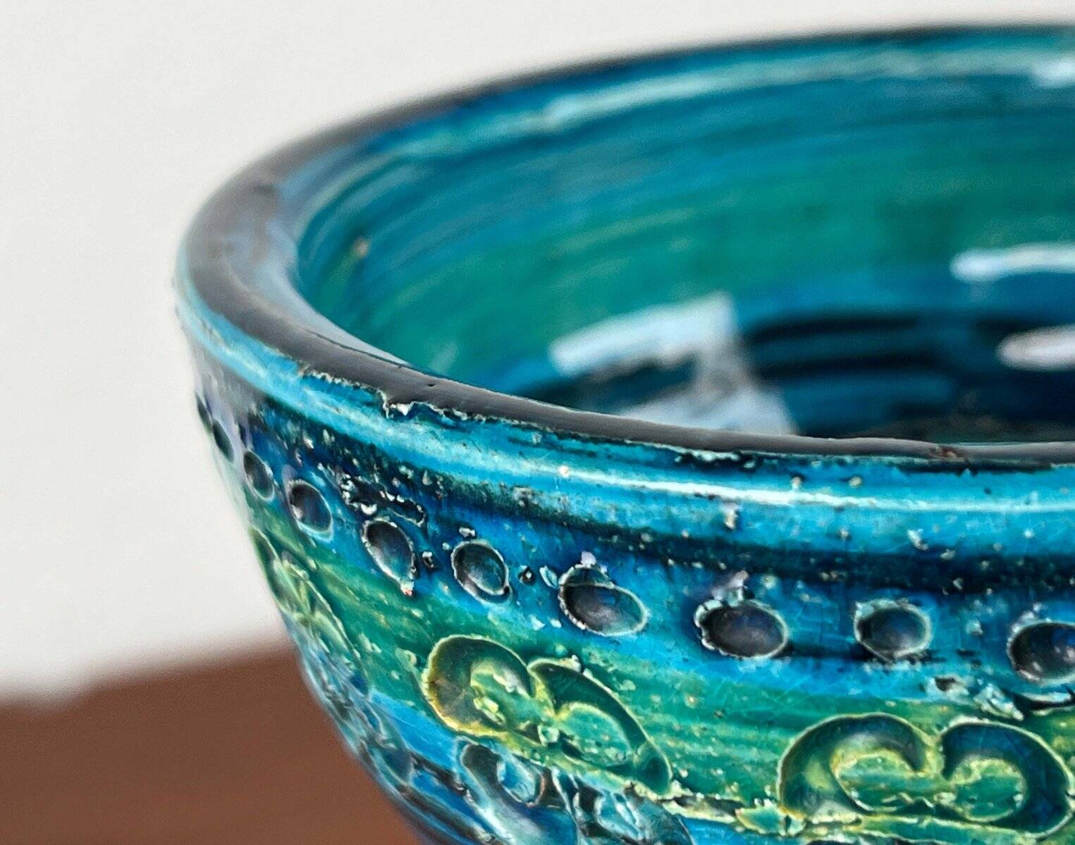 Rimini Blue Candle Holder in Mid-Century Ceramic by Aldo Londi for Bitossi, Italy, 1960s