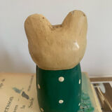 Vintage wooden decorative painted bear from the 60s