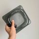 Smoked glass ashtray from the 70s - Square MCM catchall