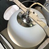 Suspension cube plexi noir et globe blanc