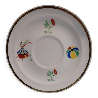 Assiette dessous de tasse jeux de cirque Georges Boyer Limoges France