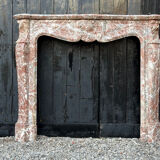 Louis XV style fireplace in grey Ardennes marble, circa 1880.
