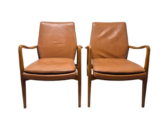 Pair of Scandinavian armchairs attributed to Axel Larsson, circa 1960.