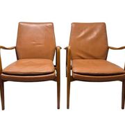 Pair of Scandinavian armchairs attributed to Axel Larsson, circa 1960.