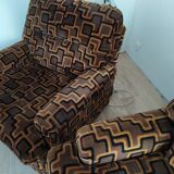 Set vintage sofa bed and 2 armchairs