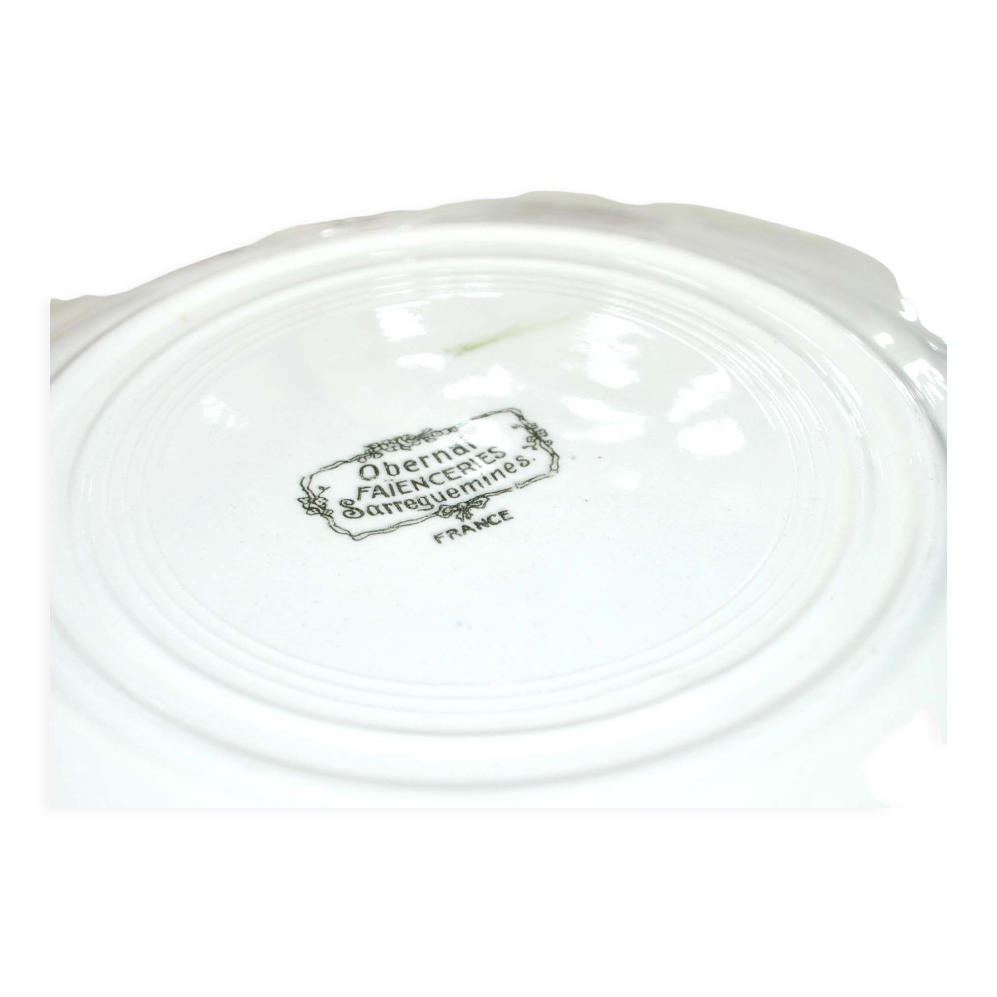 Set of 8 obernai flat plates in sarreguemines alsace earthenware 25cm