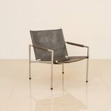 "SZ02" armchair in black/emerald leather by Martin Visser for Spectrum 60's