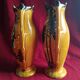Art deco fireplace set in orchies faience (3 pieces)