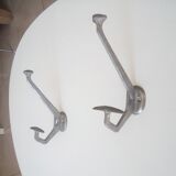 Pair of aluminum coat hooks 70s
