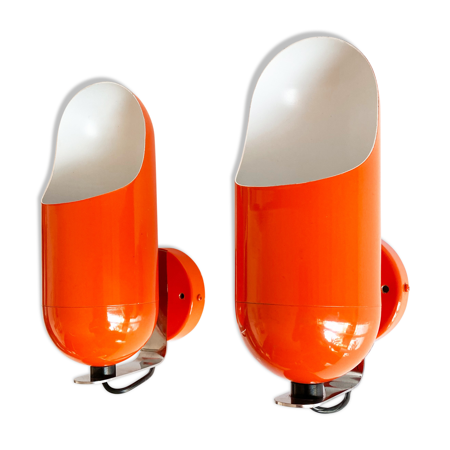 Pair of Space Age wall sconces by Raak, Netherlands, 1970s
